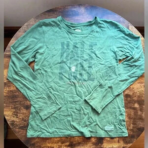 Life is Good | ladies long sleeve, Half Full, t-shirt. Size: S.